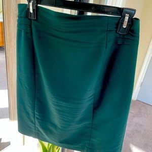 Express dk green high waisted pintuck pencil skirt